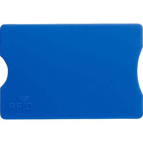 Custom branded Plastic RFID Card Protectors available in cobalt blue from Total Merchandise