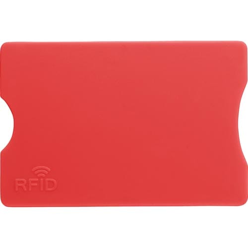 Custom printed Plastic RFID Card Protectors available in red from Total Merchandise