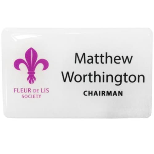 Custom Plastic Staff Name Badges Printed with Your Logo from Total Merchandise