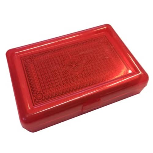Branded Playing Cards in Plastic Case in red from Total Merchandise