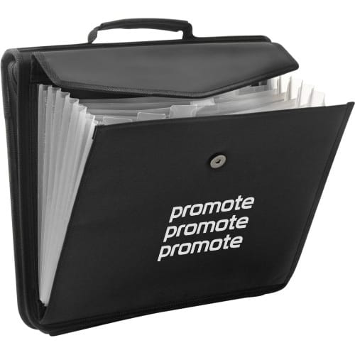 Promotional branded Portfolio Conference Folders in black from Total Merchandise
