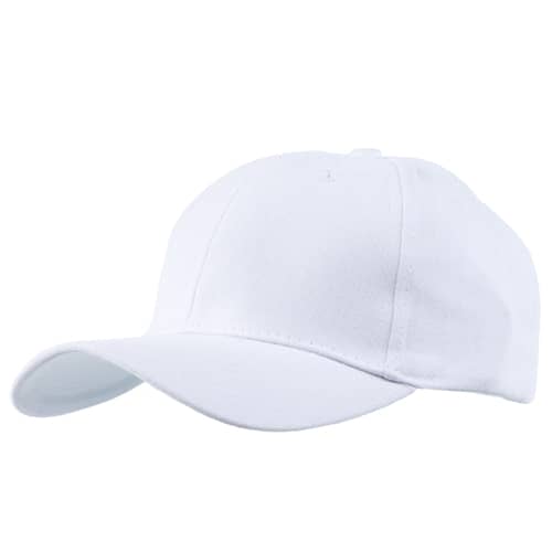 Embroidered Premium Brushed Heavy Cotton Caps in white from Total Merchandise