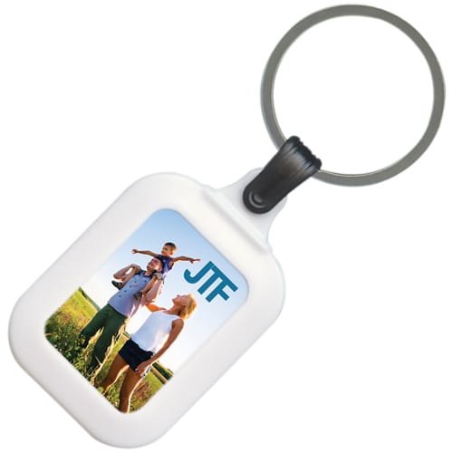 Premium Plastic Keyrings in White