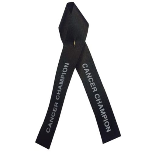 Promotional Campaign Ribbons in black with printed design from Total Merchandise