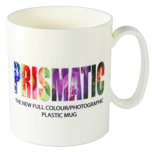 Plastic Prismatic Mugs in White