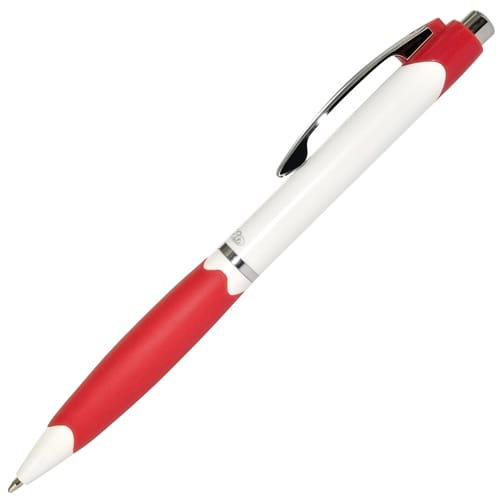 PromoMate Plunge Ballpens in White/Red