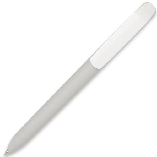 Pure Soft White Clip Ballpens in Grey