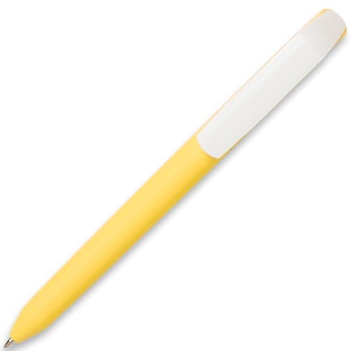 Pure Soft White Clip Ballpens in Yellow