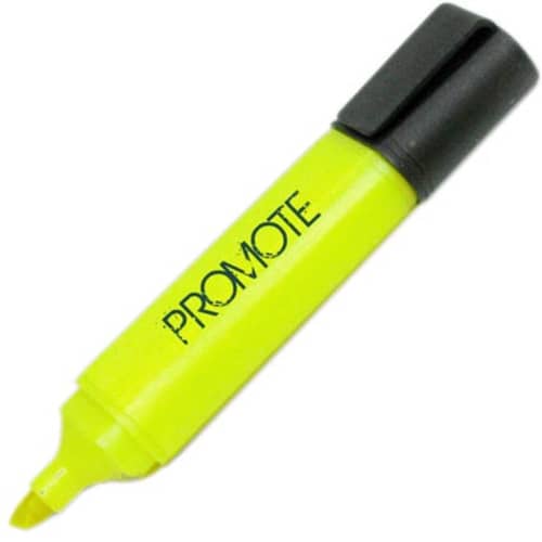 Promotional Recycled Highlighter in Yellow branded with your logo from Total Merchandise