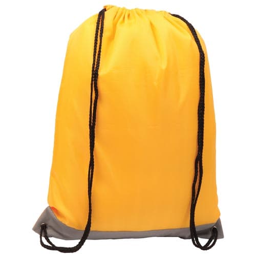 Custom Printed Reflective Drawstring Backpacks in Yellow by Total Merchandise