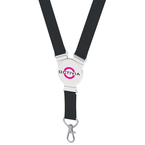 Round Snap Lanyards in Black