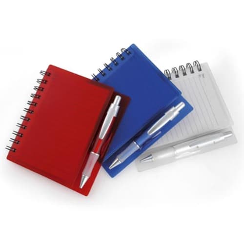 Notepad in a Plastic Case and Pen