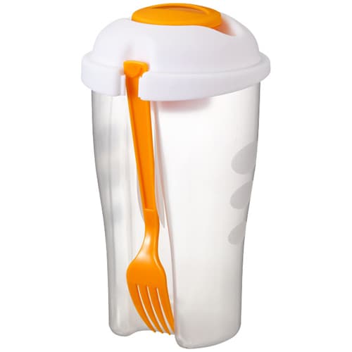 Takeaway Salad Containers in Transparent/Orange