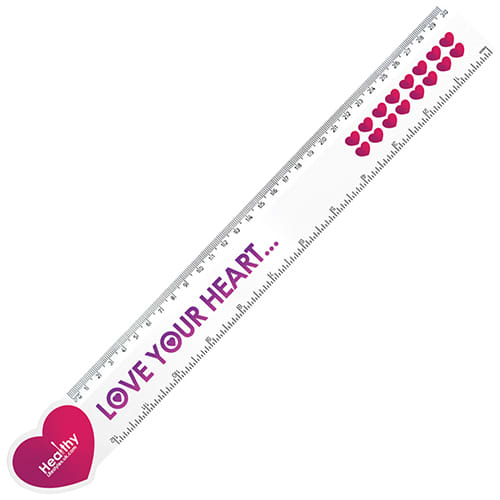 Shaped 30cm Rulers in White