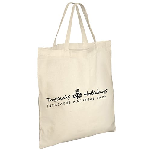 Custom Printed Short Handle Portobello Cotton Bag in Natural from Total Merchandise