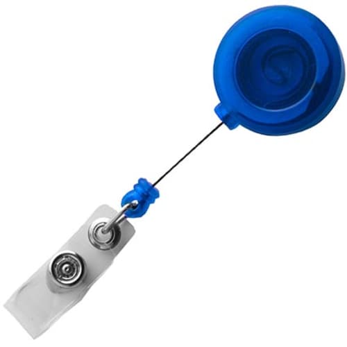 Promotional Ski Pass Holder with Retractable Cord in blue from Total Merchandise