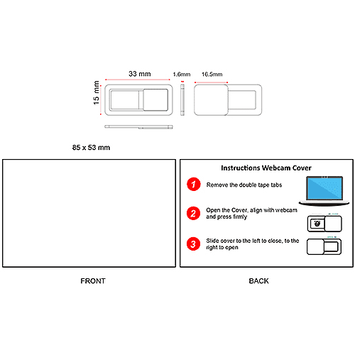 Custom branded webcam covers for offices print area