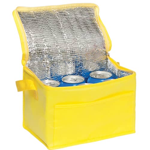 Printed small fold away cooler bag in yellow from Total Merchandise