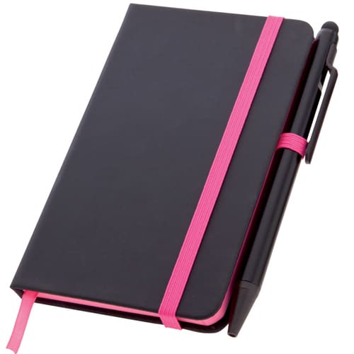 Small Noir Edge Notebooks in Black/Pink