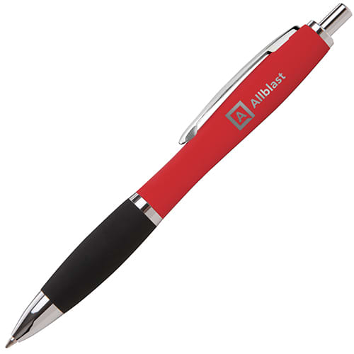 Soft Feel Curvy Ballpens in Red/Black