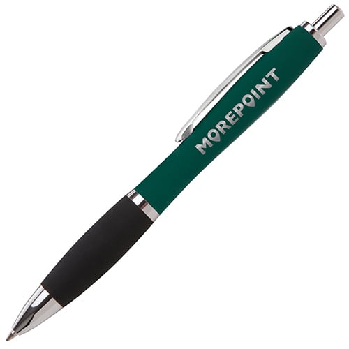 Soft Feel Curvy Ballpens in Green/Black