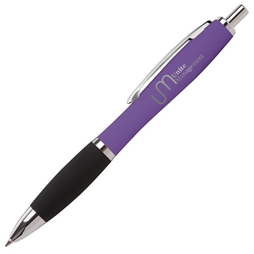 Soft Feel Curvy Ballpens in Purple/Black