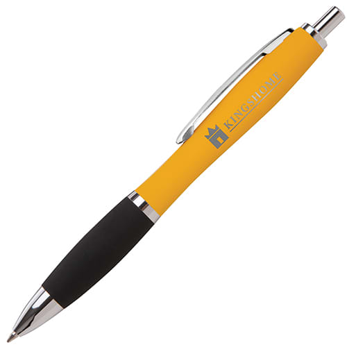 Soft Feel Curvy Ballpens in Yellow/Black