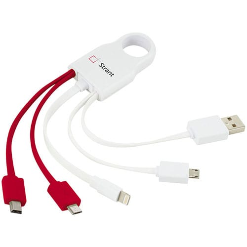 Squad 5 in 1 Charging Cables in Red/White