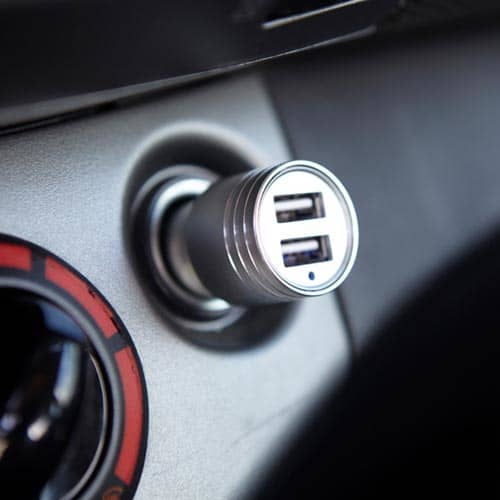 Custom printed In Car Adaptors are great for keeping your brand in mind wherever they go.