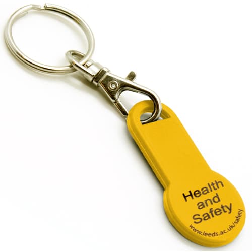 Trolley Coin Stick Keyrings in Yellow