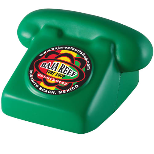 Promotional printed Stress Telephone in green from Total Merchandise