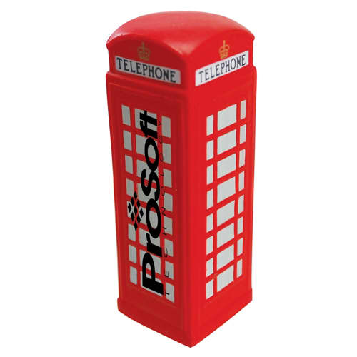 Promotional branded Stress Telephone Box available in red from Total Merchandise