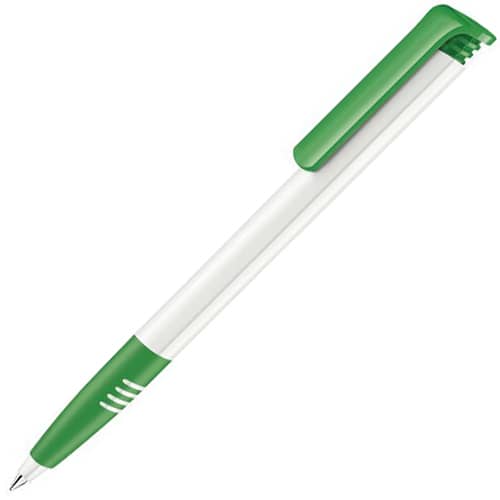 Promotional Super Hit Soft Grip Ballpens with Vivid Green Grip and Clip from Total Merchandise