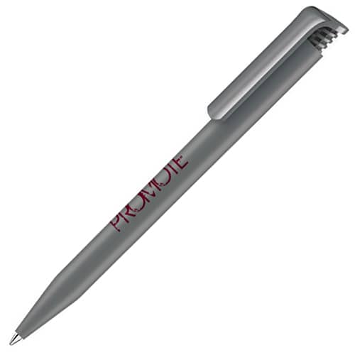 Promotional Super Hit Matt Ballpens in Cool Grey Printed with a Logo by Total Merchandise