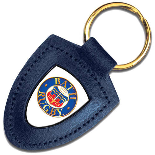 Branded Leather Keyrings  in blue from Total Merchandise