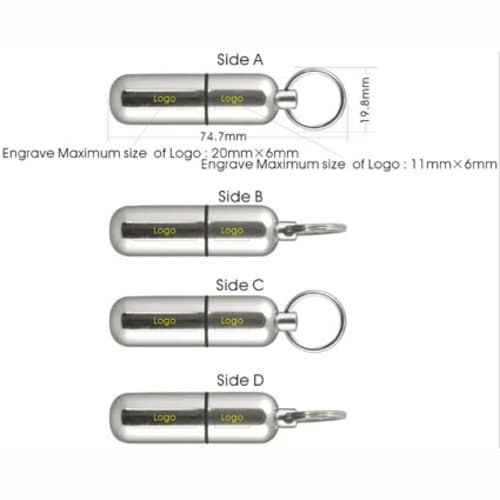 USB Waterproof Metal Pill Flashdrives