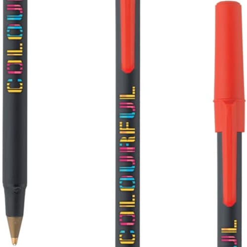 Promotional BiC Round Stic Ballpen in Black and Red from Total Merchandise
