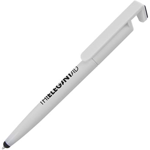 Touch Screen Cleaner Ballpens in White