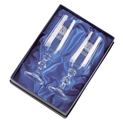 Personalised Traditional Crystal Flute Sets Engraved with your Company Logo by Total Merchandise