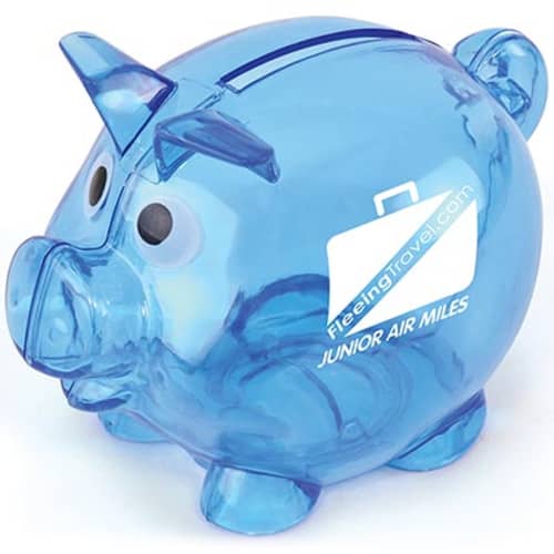 Mini Translucent Piggy Banks in Blue