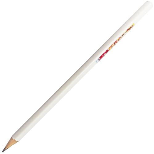 Promotional Triangular Pencils in White Printed with a Logo by Total Merchandise
