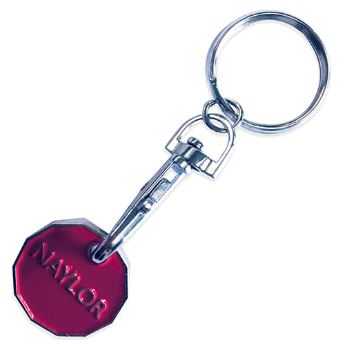 Promotional Trolley Coin Keyrings with Branded Logo in Enamel from Total Merchandise