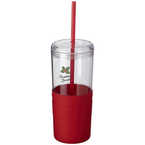 Tumbler with Straw in Red