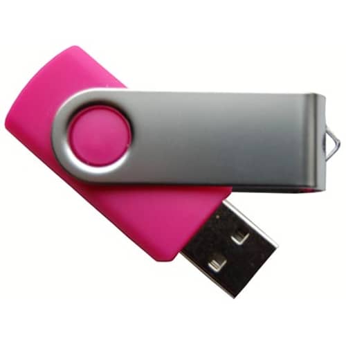 USB Flashdrive Twist in Pink/Silver