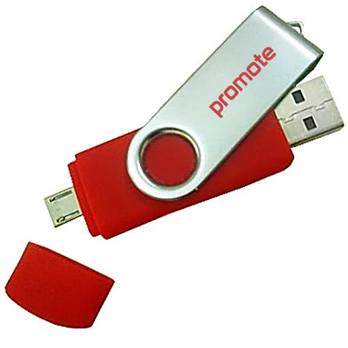 Twist Flashdrives with Micro USB in Red