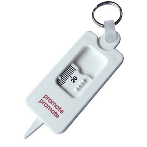 Tyre Tread Depth Keyrings in White