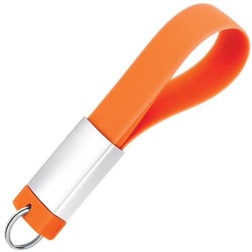 Promotional USB Drive Deluxe Silicon Keyloops In Orange From Total Merchandise