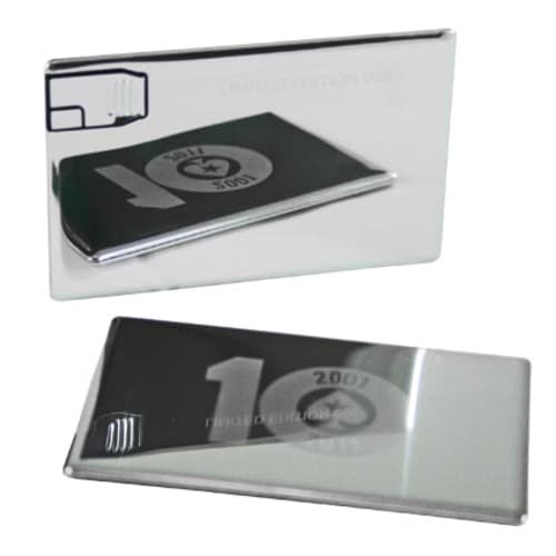 USB Mirror Metal Credit Card Flashdrives