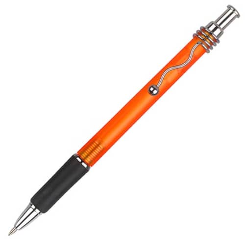 Promotional Viper Frost Ballpen in Orange with Curl Clip from Total Merchandise