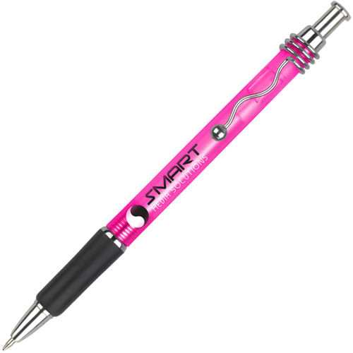 UK Printed Viper Frost Ballpen in Magenta with Curl Clip from Total Merchandise